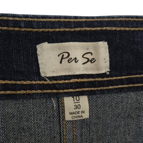Per Se Classic Button Front Midi Denim Skirt 10 - Picture 3 of 7